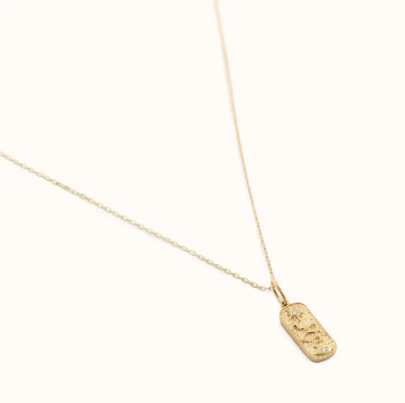 Snake Tablet Pendant Necklace