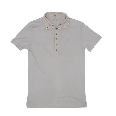 ALL SAINTS Polo Shirt Grey Short Sleeve Mens XS