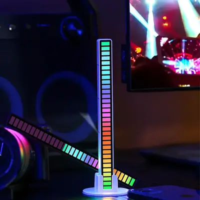 USB Powered Desktop Rhythm Light, 1 Count RGB Color Changing LED Light With Voice Control, Music Sync Atmosphere Light For ...
