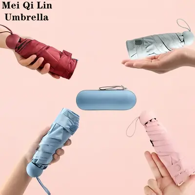 Mei Qi Lin Mini Portable Card Umbrella Lightweight Folding Sun Umbrella for Men Women Easy Carry Travel Simple Design with Pr...
