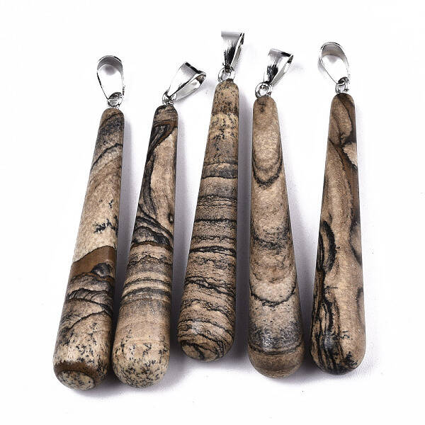 Natural Picasso Jasper Big Pendants