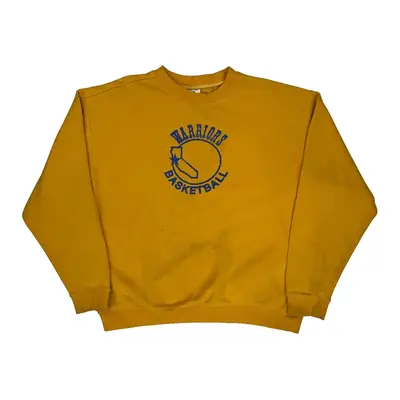 Warriors Basketball Adidas Sweatshirt - Large Yellow Cotton