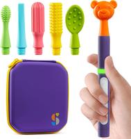 Special Supplies Buzz Buddy Oral Stimulation kit with 6 Soft Textured Interchangeable Heads, Calm Sensory Needs, Support Spee...