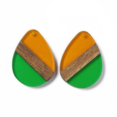 Transparent Resin & Walnut Wood Pendants
