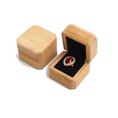 Square Wooden Single Ring Boxes