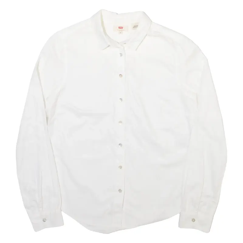 LEVI'S Womens Plain Shirt White Long Sleeve S