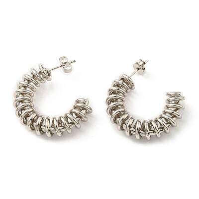 Tarnish Resistant 304 Stainless Steel Arch with Spiral Stud Earrings for Women