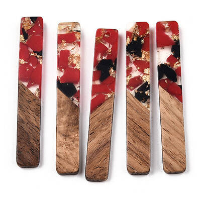 Transparent Resin & Walnut Wood Big Pendants