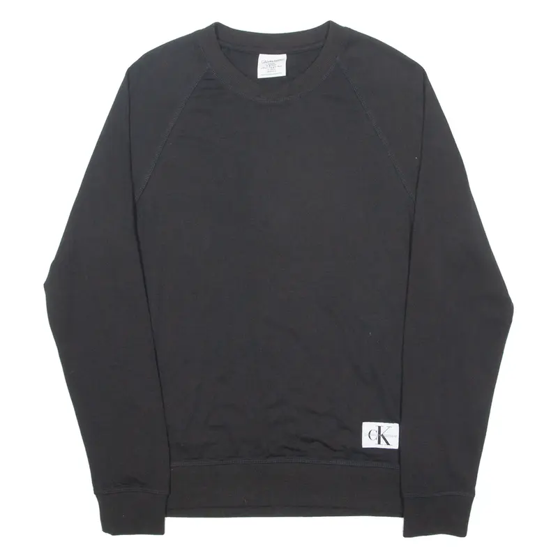 CALVIN KLEIN Mens Sweatshirt Black Crew Neck S