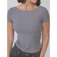 Ribbed Low Back Short Sleeve