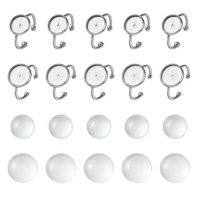 DIY Blank Dome 304 Stainless Steel Open Cuff Rings Making Kit