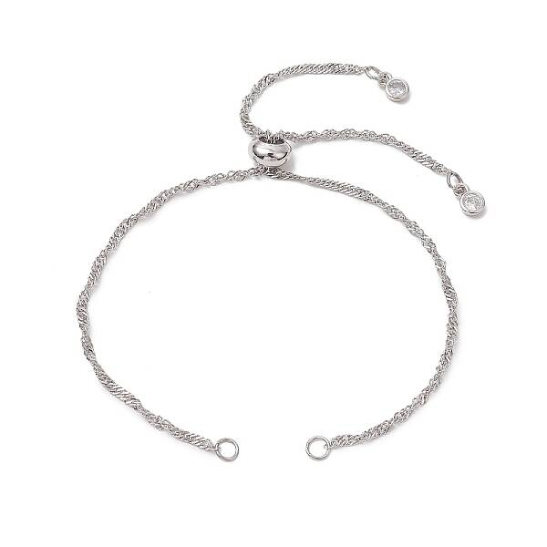 304 Stainless Steel Singapore Chain Slider Bracelet Making