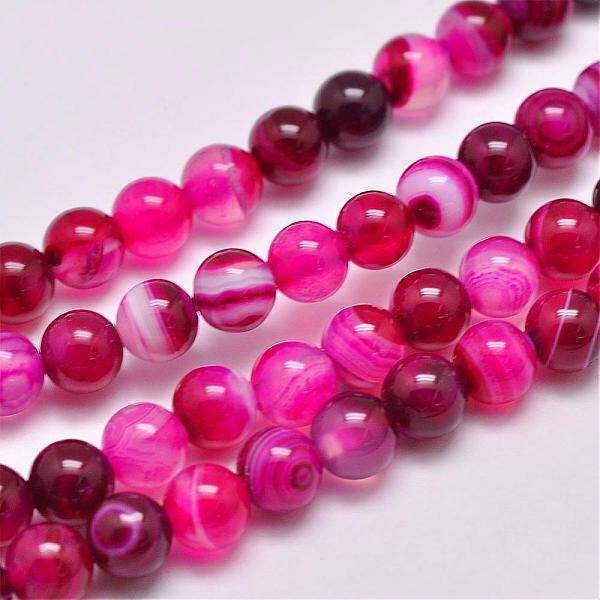Natural Striped Agate/Banded Agate Bead Strands