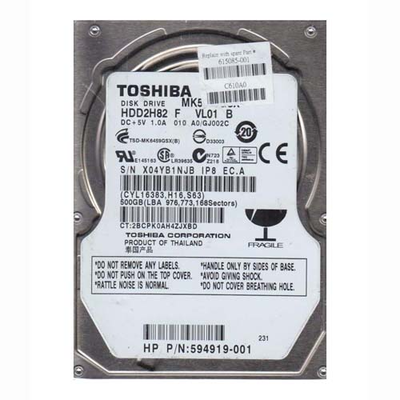 615085-001 HP 500GB 7200RPM SATA 3Gb/s 16MB Cache 2.5-inch Hard Drive