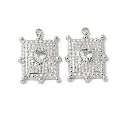 304 Stainless Steel Crystal Rhinestone Pendants