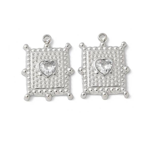304 Stainless Steel Crystal Rhinestone Pendants