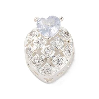 Rack Plating Brass Micro Pave Cubic Zirconia Beads