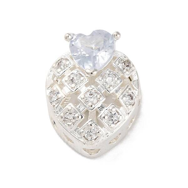 Rack Plating Brass Micro Pave Cubic Zirconia Beads