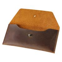 Leather Money Cash Envelopes Wallet for Men, Money Bag Pouch Reusable Budget Envelope Wallet, Retro Clutch Wallet, Brown