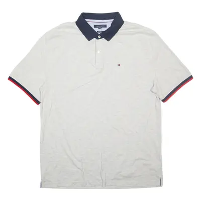 TOMMY HILFIGER Mens Polo Shirt Grey 2XL
