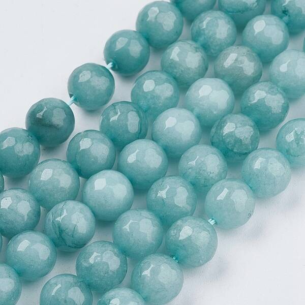 Natural White Jade Bead Strands