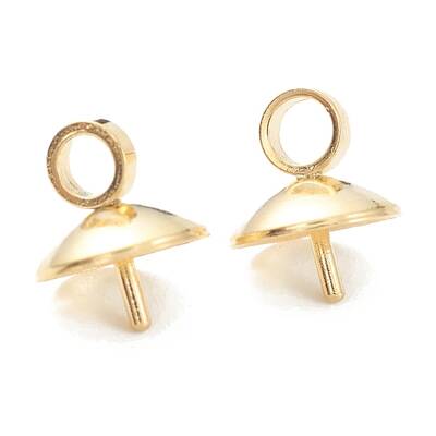 304 Stainless Steel Cup Pear Cup Peg Bails Pin Pendants