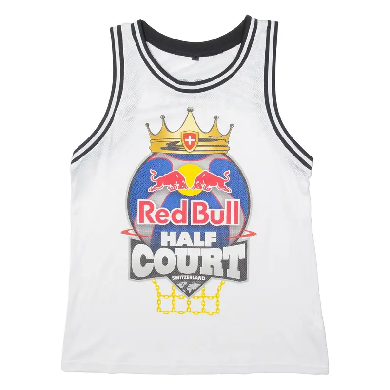 Red Bull Half Court Switzerland Mens Jersey White Sleeveless USA L