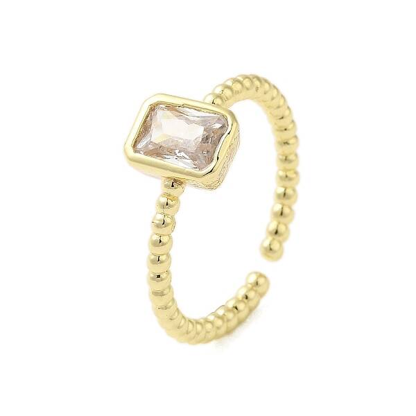 304 Stainless Steel Micro Pave Cubic Zirconia Cuff Rings for Women