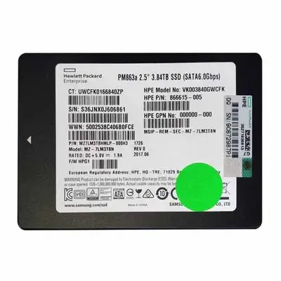 HP 866615-005 | 3.84TB SATA 6Gb/s Read Intensive 2.5-inch Solid State Drive