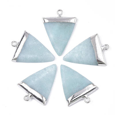Electroplate Natural Amazonite Pendants
