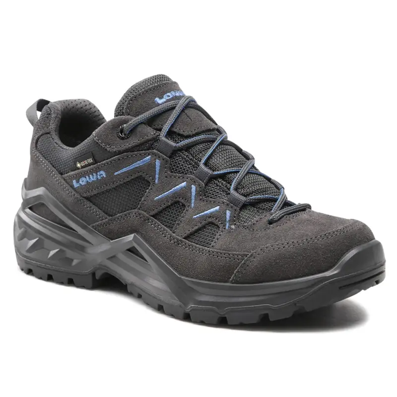 Lowa Sirkos Evo GTX Lo Leather Textile Men's Lace Up Shoes - Graphite Blue - Size:US 13 Men