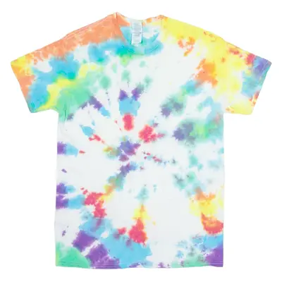 GILDAN Mens Tie Dye T-Shirt White Crew Neck M