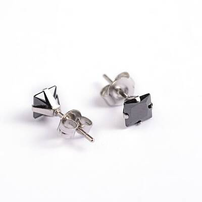 Square Cubic Zirconia Stud Earrings