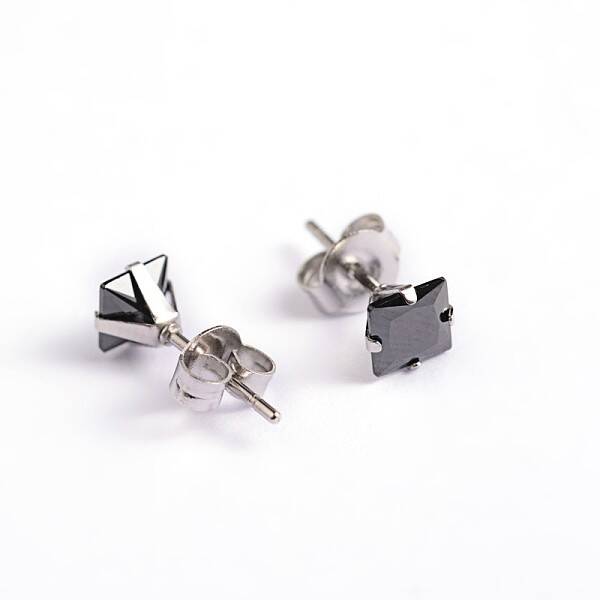 Square Cubic Zirconia Stud Earrings