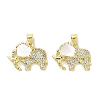 Brass Micro Pave Clear Cubic Zirconia Pendants