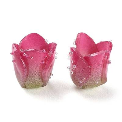4-Petal Opaque Acrylic Bead Caps