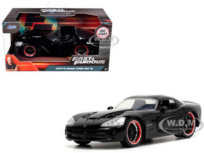 Letty's Dodge Viper SRT 10 Black Furious 7 (2015) Movie Fast & Furious Series 1/32 Diecast Model Car by Jada