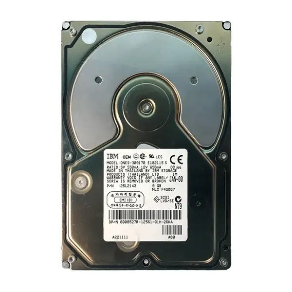 25L2143 IBM 9.1GB Wide Ultra2 SCSI 7200 3.5-inch 2MB Hard Drive