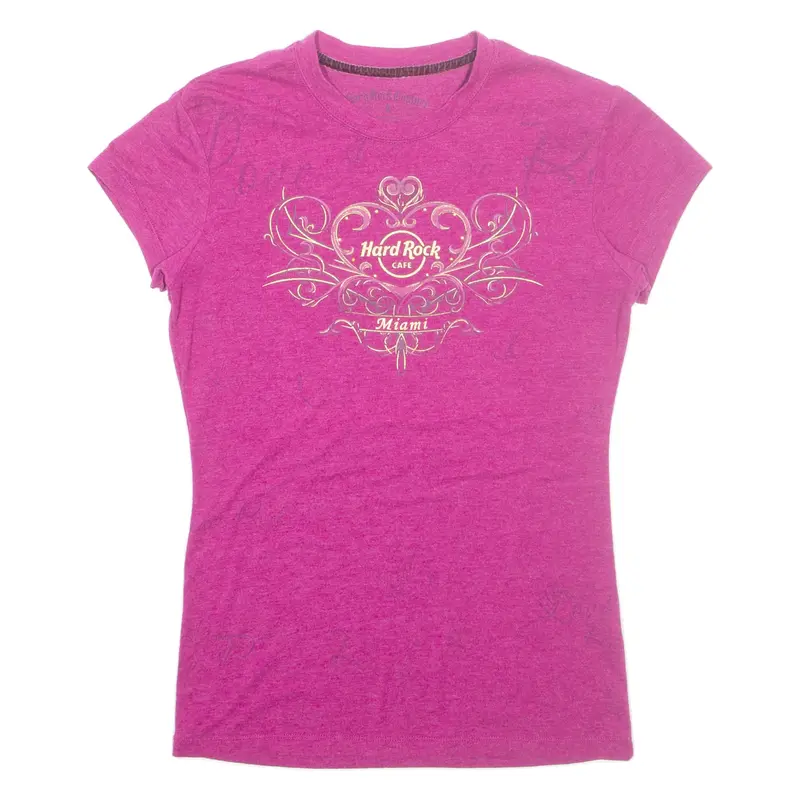 HARD ROCK CAFE Miami Womens T-Shirt Pink S