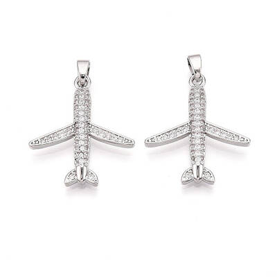 Brass Micro Pave Cubic Zirconia Pendants