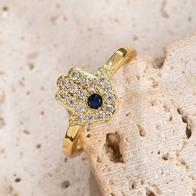 Rack Plating Brass Micro Pave Cubic Zirconia Open Cuff Finger Rings for Women
