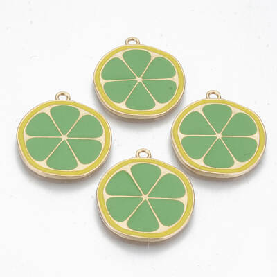 Light Gold Plated Alloy Enamel Pendants