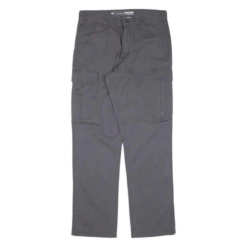 CARHARTT IRR Cargo Workwear Mens Trousers Grey Relaxed Straight W32 L32