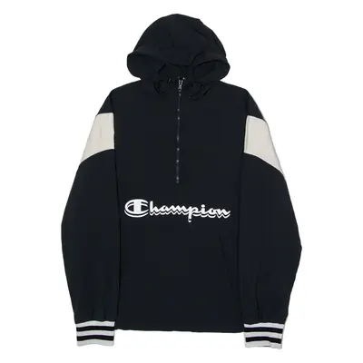 CHAMPION Mens Pullover Jacket Black Nylon Hooded M