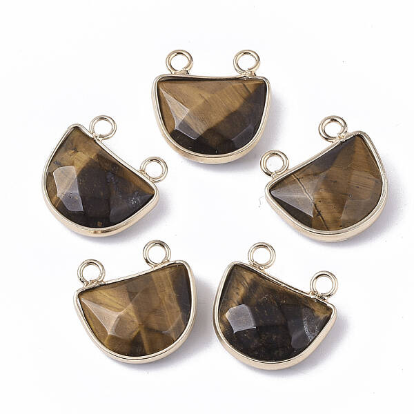 Natural Tiger Eye Semi Circle Pendants