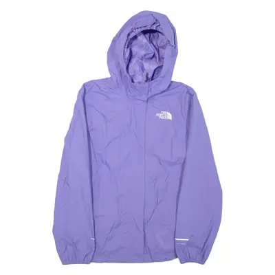 THE NORTH FACE Girls Rain Jacket Purple Nylon Hooded XL