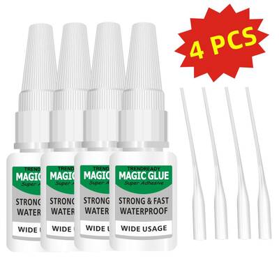 4PCS All-Purpose Super Glue, Cyanoacrylate Nail Glue Magic Glue Shose Glue Welding High-Strength Glue Super Glue Gel, St