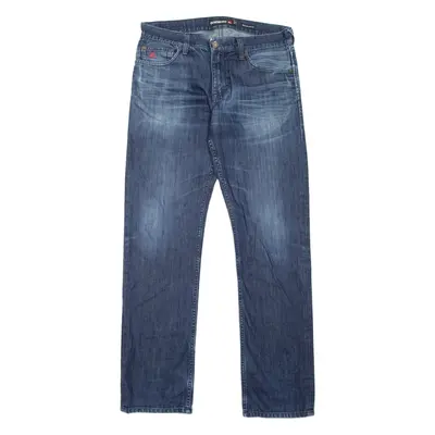 QUIKSILVER Mens Jeans Blue Regular Straight Stone Wash W31 L33