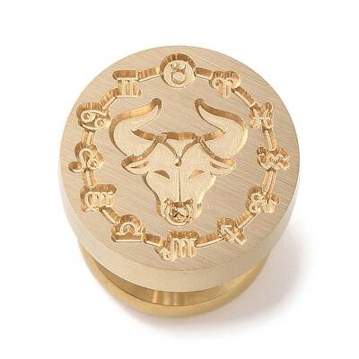Golden Plated Round Shaped Wax Seal Brass Stamp Head
