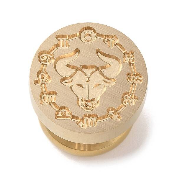 Golden Plated Round Shaped Wax Seal Brass Stamp Head
